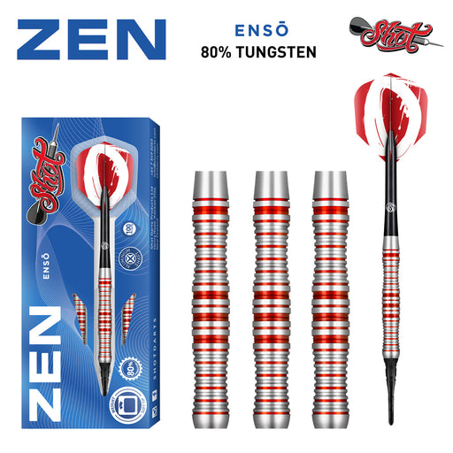 Shot Darts Zen Enso Soft Tip Dart Set-80% Tungsten