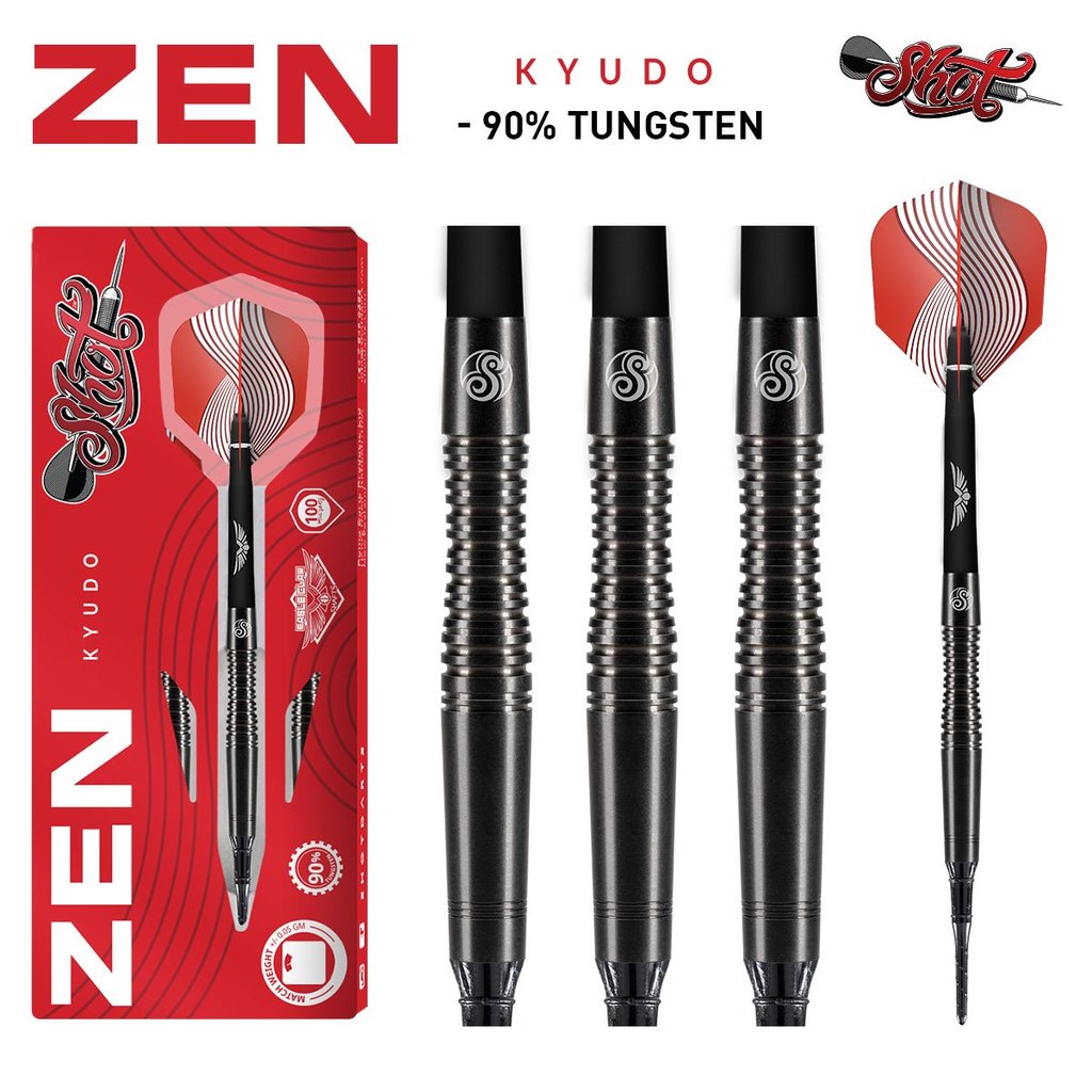 ZEN KYUDO SOFT TIP DART SET-90% TUNGSTEN