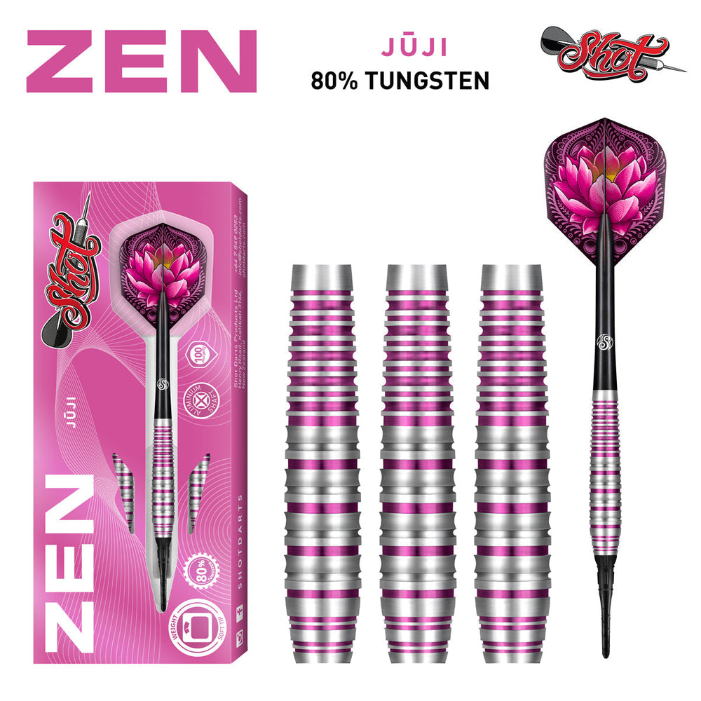Shot Darts Zen Juji Soft Tip Dart Set-80% Tungsten