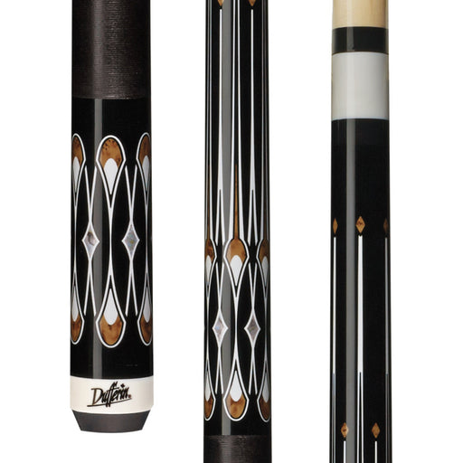 Dufferin - BLK,ABALONE,ANT. OVAL DESIGN, BLK LINEN Pool Cue