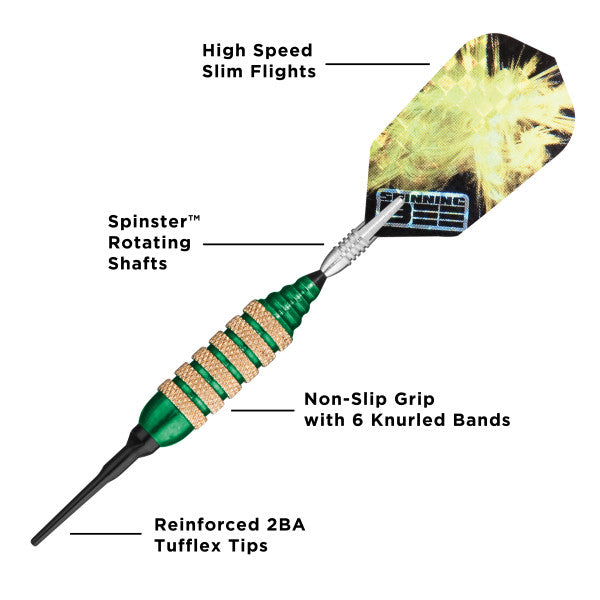 Viper Spinning Bee Green Soft Tip Darts 16 Grams - view 2