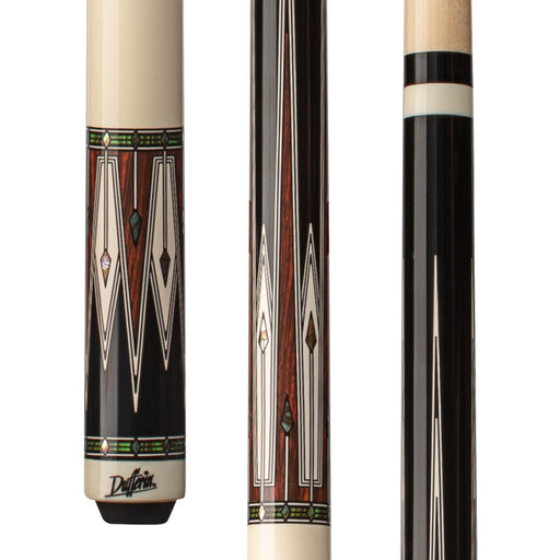 Dufferin - BLK W/ COCOBOLO & WHT, MTHR-OF-PRL DCAL, WRAPLESS Pool Cue