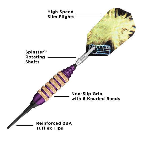 Viper Spinning Bee Purple Soft Tip Darts 16 Grams - view 2