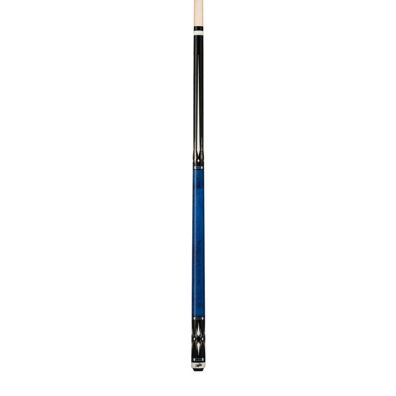 Dufferin - BLK W/ WHT AND MTHR-OF-PRL, BLUE BDSEYE MPL HNDLE Pool Cue - view 2