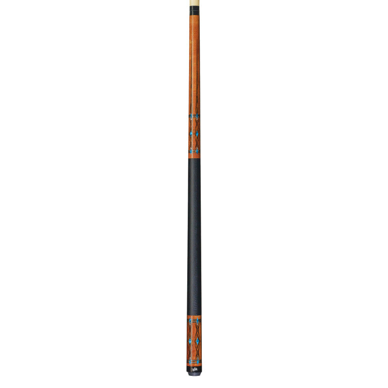 Dufferin - Ant. Blue Recon,black Palm Design, Faux Leather Pool Cue - view 2