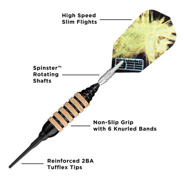 Viper Spinning Bee Black Soft Tip Darts 16 Grams - view 2