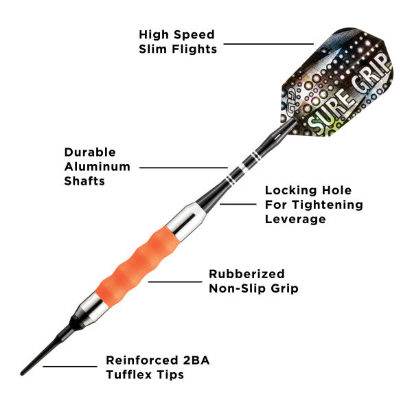 Viper Sure Grip Darts Soft Tip Darts Orange - 18 grams - view 2