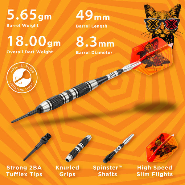 Viper The Freak Darts Soft Tip Darts 3 Knurled Rings Barrel 18 Grams
