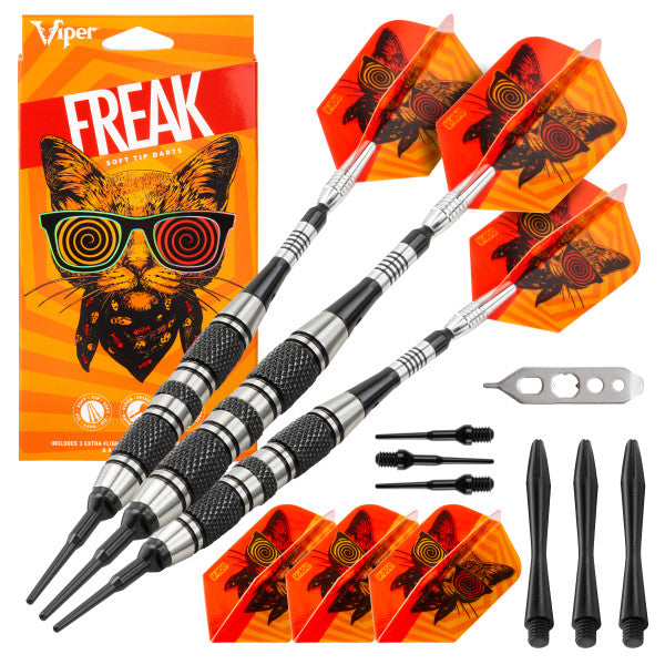 Viper The Freak Darts Soft Tip Darts 3 Knurled Rings Barrel 18 Grams