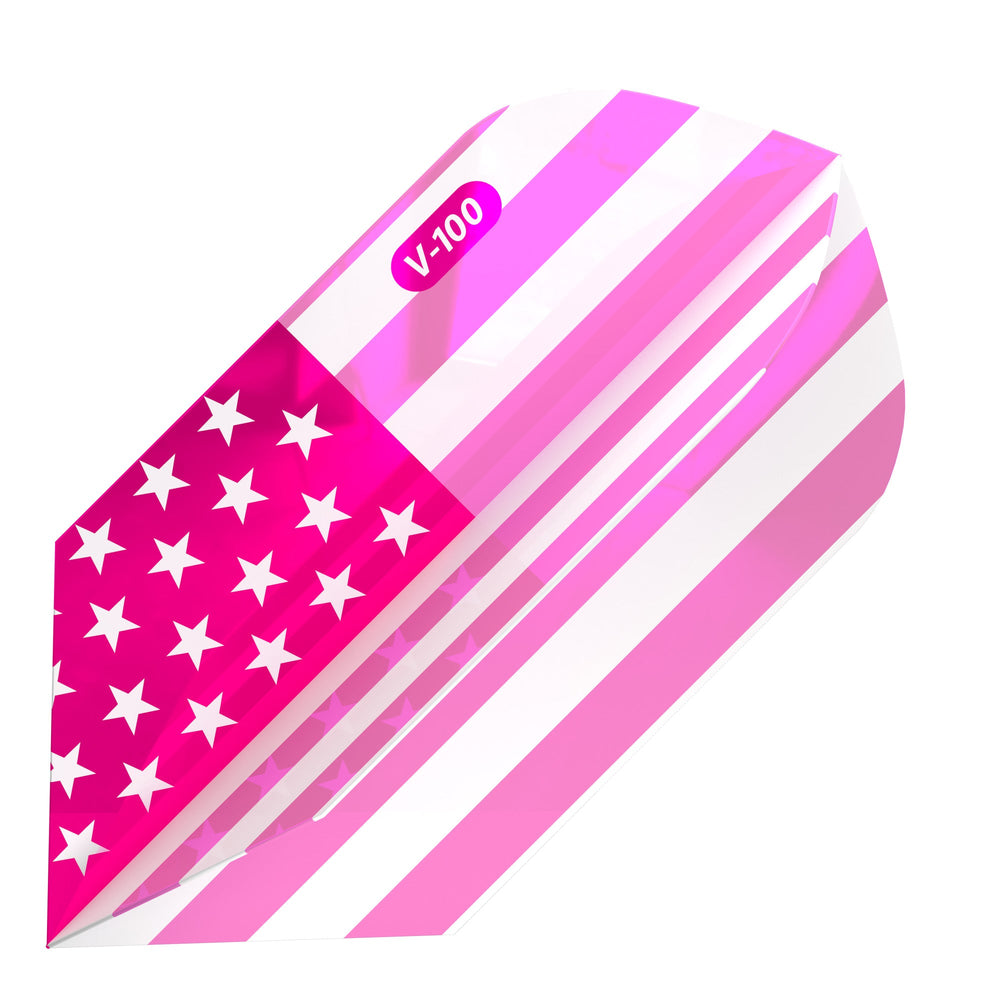 V-100 Dart Flights American Flag Pink Metallic Traditional Slim