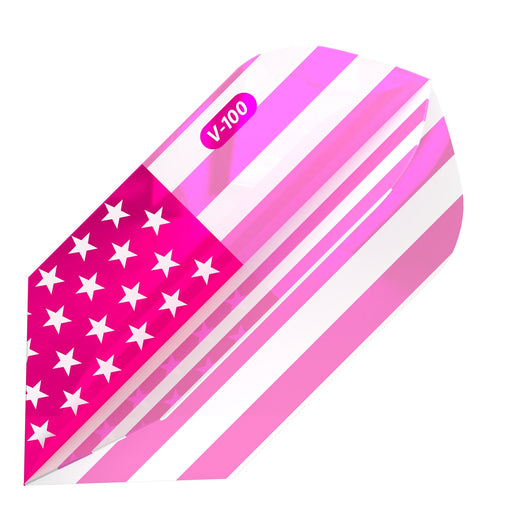 V-100 Dart Flights American Flag Pink Metallic Traditional Slim